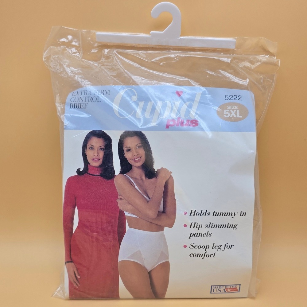 Cupid Plus Extra Firm Control Brief White Shapewear 5XL 5222 Made in USA New